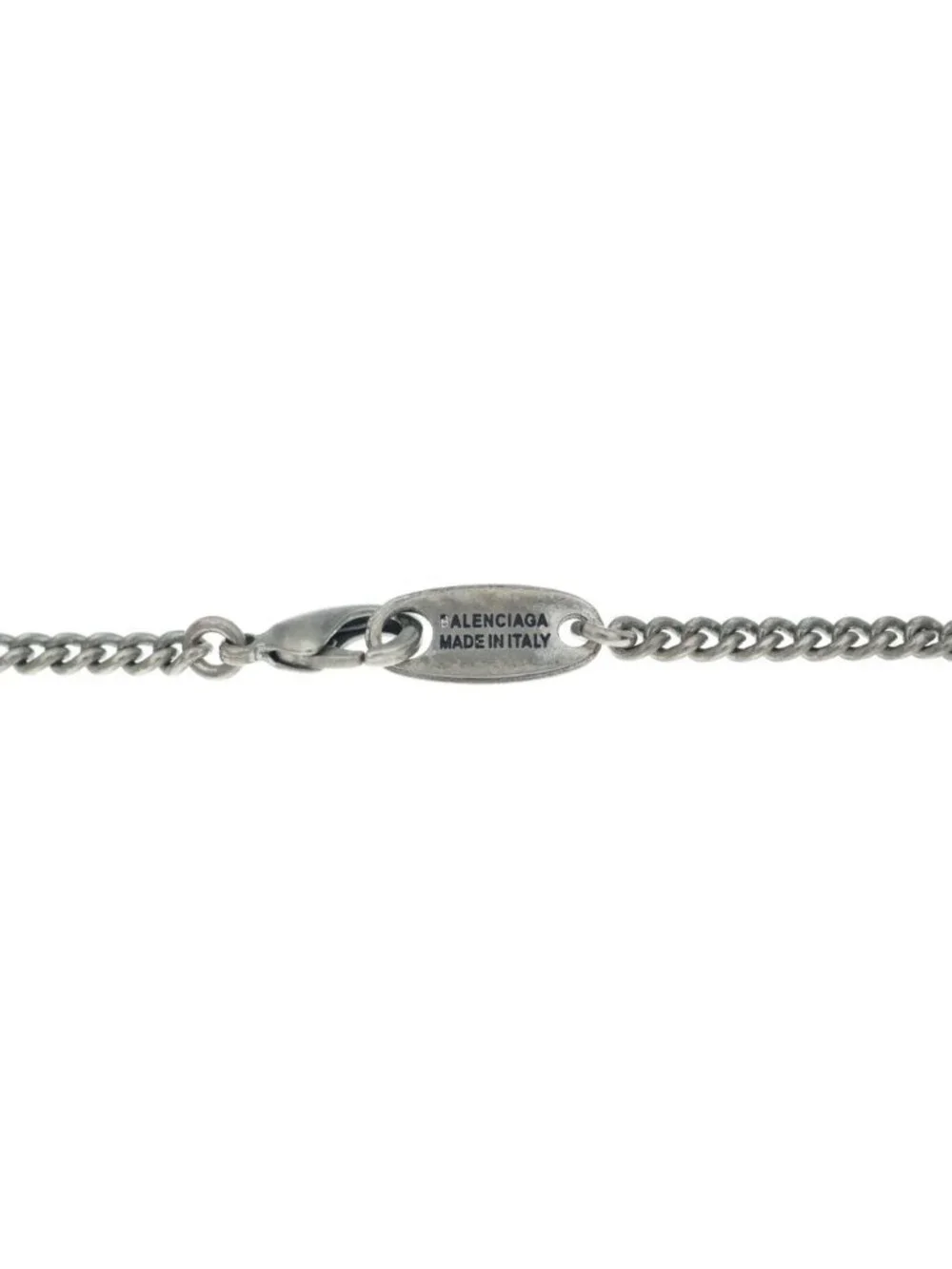 Balenciaga BB Icon Antique Silver BB Chain Necklace